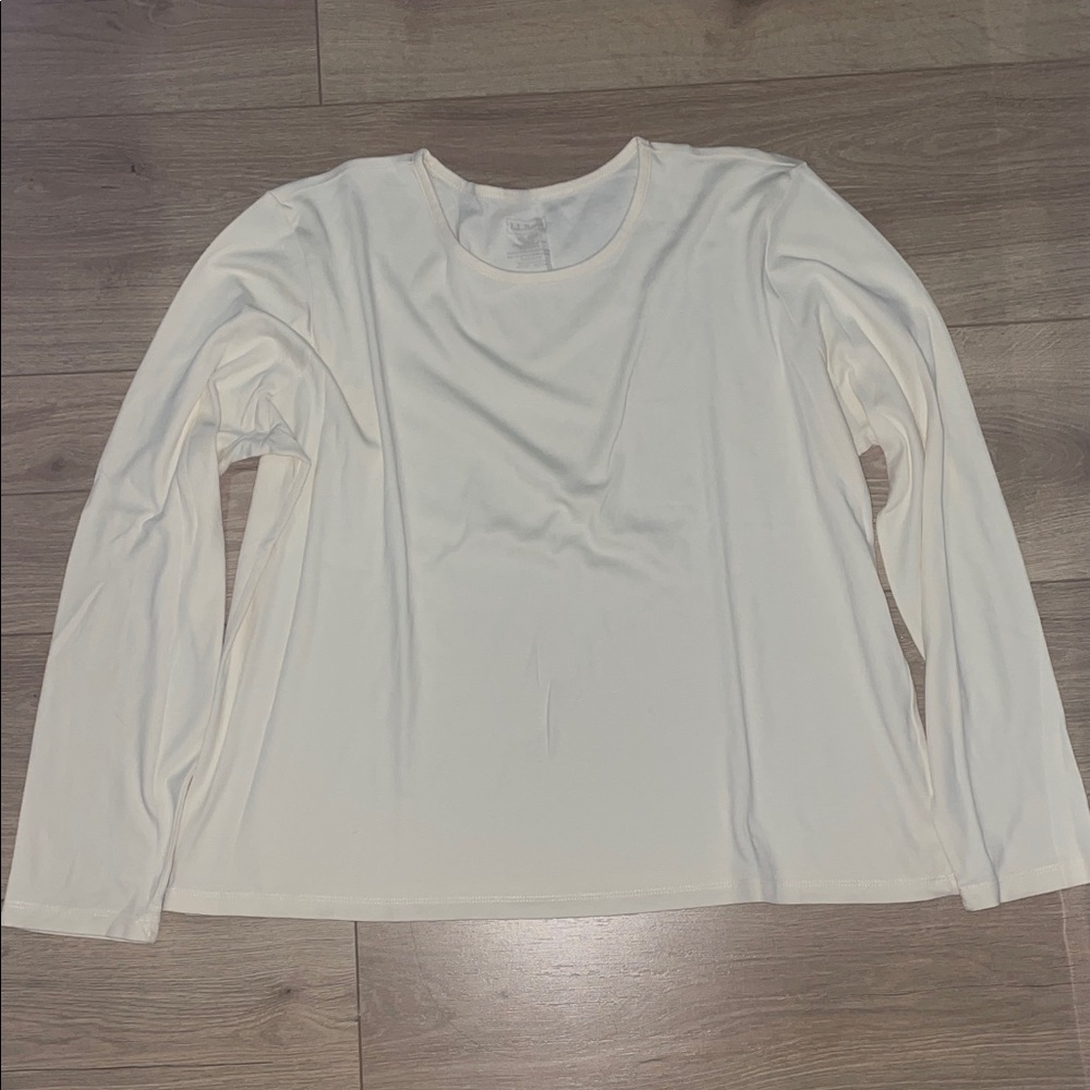 L.L. Bean Soft Pink and Cream Tees/ bundle of Long sleeves - Picture 3 of 4